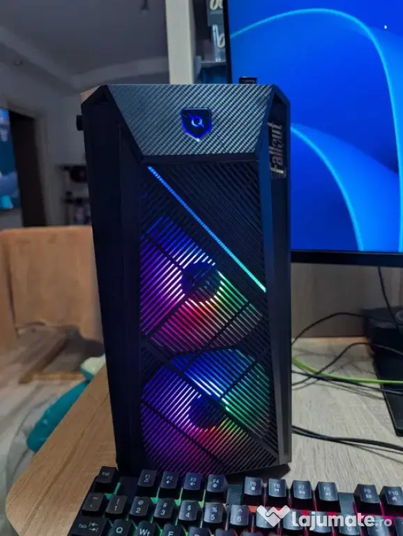 Sistem PC i3 12100F 16 Gb RAM RX 570 4GB 1Tb SSD M.2 cu monitor 27 inch 2k