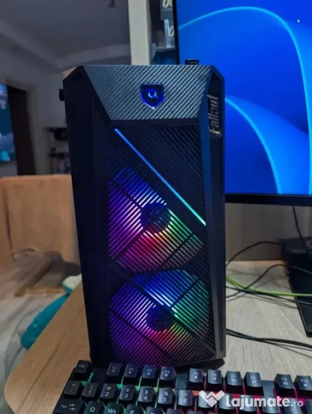 Sistem PC i3 12100F 16 Gb RAM RX 570 4GB 1Tb SSD M.2 cu monitor 27 inch 2k