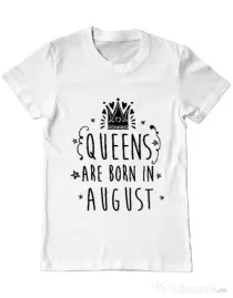 Tricou ADLER barbat Queens are born in August Alb