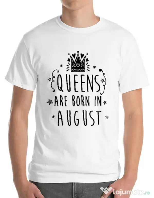 Tricou ADLER barbat Queens are born in August Alb