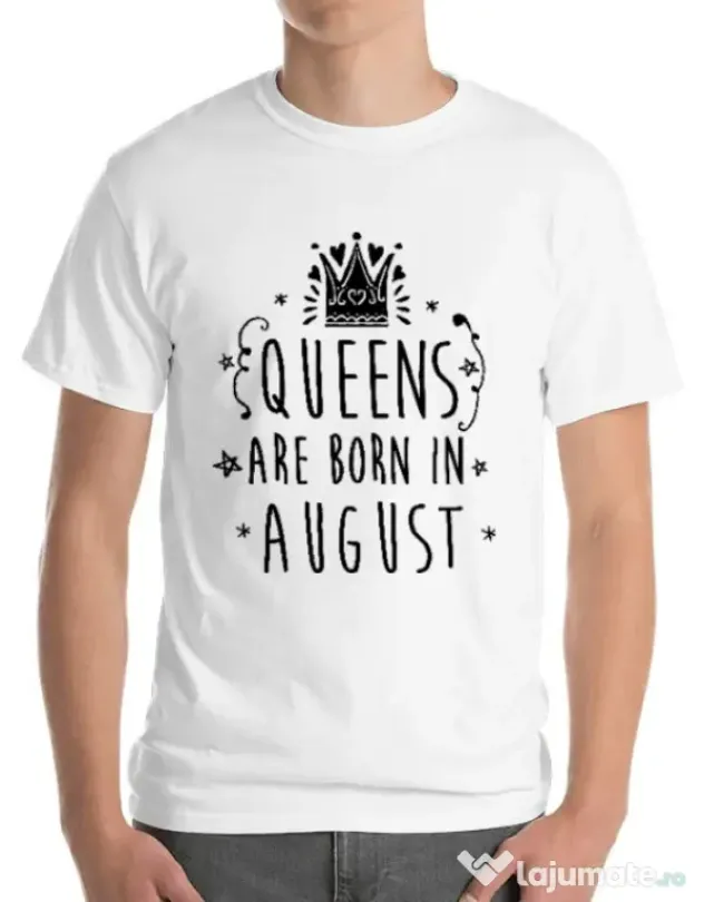 Tricou ADLER barbat Queens are born in August Alb