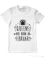 Tricou ADLER barbat Queens are born in February Alb