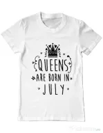 Tricou ADLER barbat Queens are born in July Alb