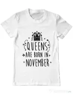 Tricou ADLER barbat Queens are born in November Alb