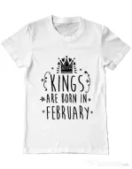 Tricou ADLER barbat Kings are born in February Alb