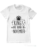 Tricou ADLER barbat Kings are born in November Alb