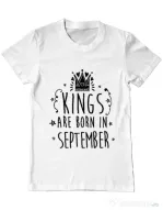 Tricou ADLER barbat Kings are born in September Alb