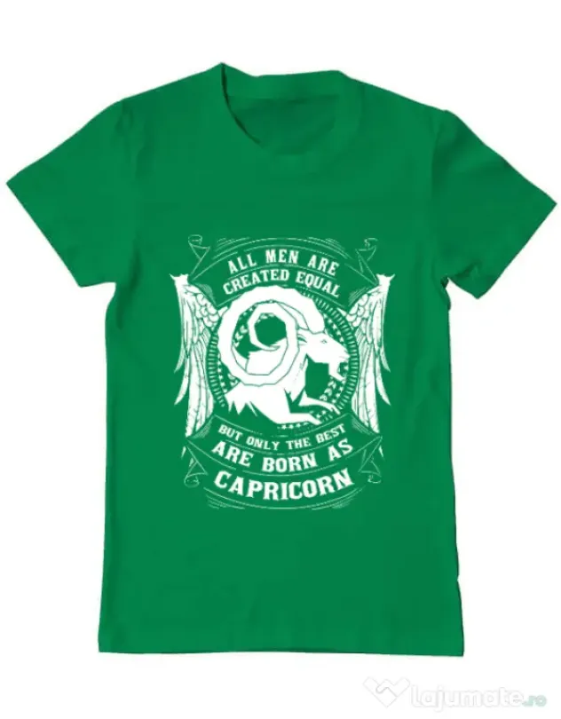 Tricou ADLER barbat The best men are born as Capricorn Verde mediu