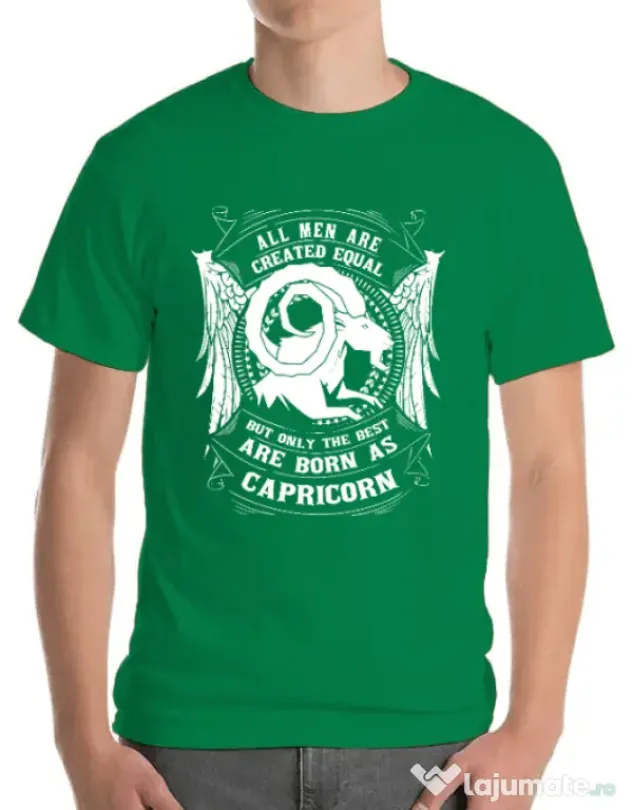 Tricou ADLER barbat The best men are born as Capricorn Verde mediu