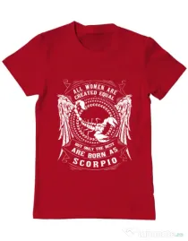 Tricou ADLER barbat The best women are born as Scorpio Rosu