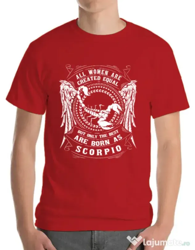 Tricou ADLER barbat The best women are born as Scorpio Rosu