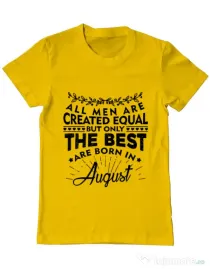 Tricou ADLER barbat The best men are born in August Galben