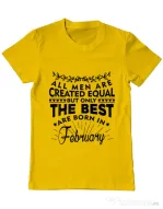 Tricou ADLER barbat The best men are born in February Galben