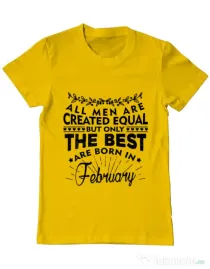 Tricou ADLER barbat The best men are born in February Galben