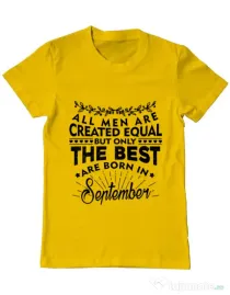 Tricou ADLER barbat The best men are born in september Galben