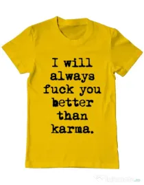 Tricou ADLER barbat Better than karma Galben