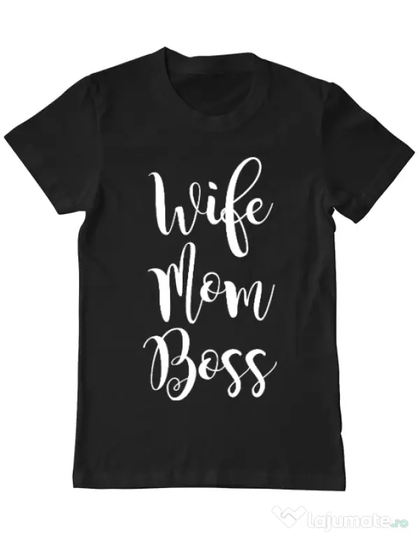 Tricou ADLER barbat Wife mom boss Negru