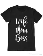 Tricou ADLER barbat Wife mom boss Negru