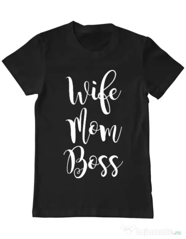 Tricou ADLER barbat Wife mom boss Negru