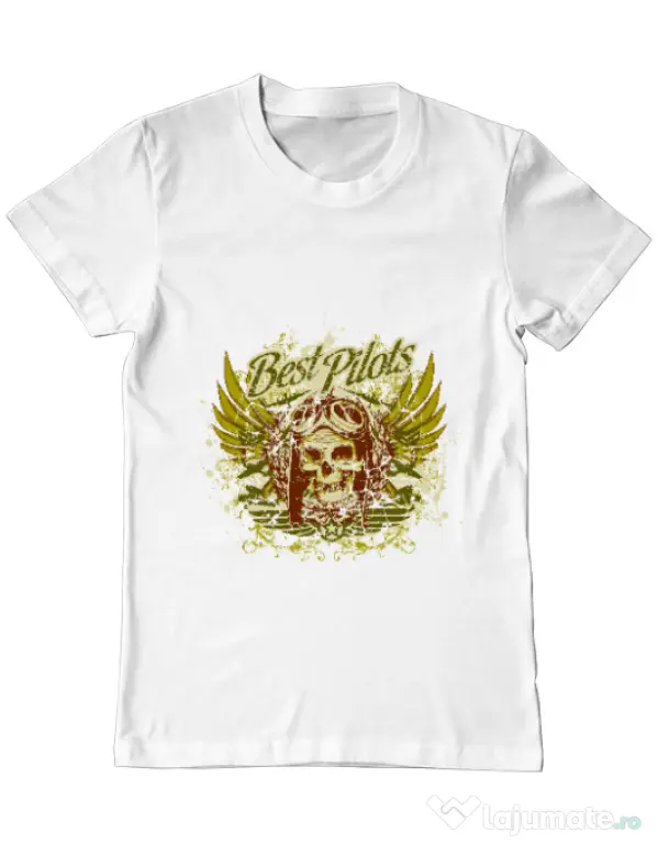 Tricou ADLER barbat Best pilots Alb