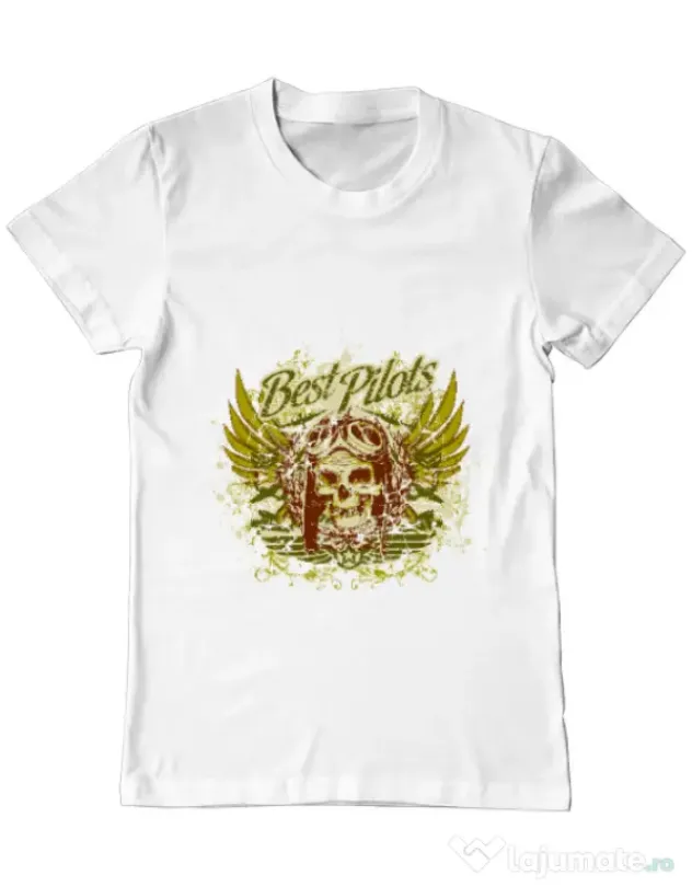 Tricou ADLER barbat Best pilots Alb
