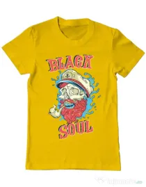 Tricou ADLER barbat Black soul Galben