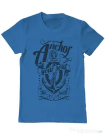 Tricou ADLER barbat Anchor deep Albastru azuriu