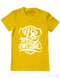 Tricou ADLER barbat Be awesome Galben