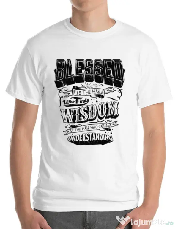 Tricou ADLER barbat Blessed Alb