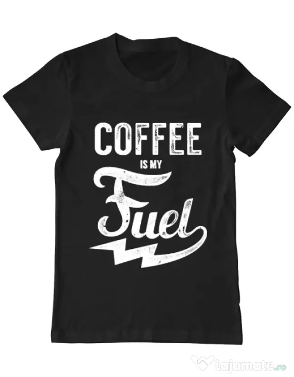 Tricou ADLER barbat Coffee is my fuel Negru