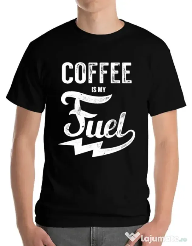 Tricou ADLER barbat Coffee is my fuel Negru
