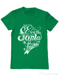 Tricou ADLER barbat Even santa smokes Verde mediu