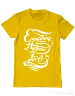 Tricou ADLER barbat Everything happens for a reason Galben