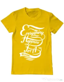 Tricou ADLER barbat Everything happens for a reason Galben