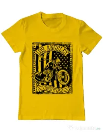 Tricou ADLER barbat Flag and bike Galben