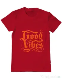 Tricou ADLER barbat Good vibes Rosu