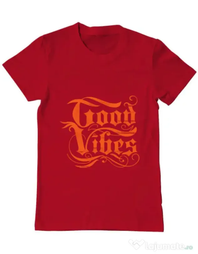 Tricou ADLER barbat Good vibes Rosu