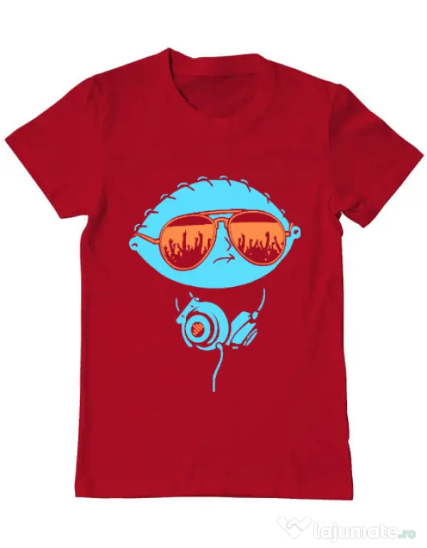 Tricou ADLER barbat Dj Stewie Rosu