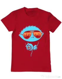 Tricou ADLER barbat Dj Stewie Rosu