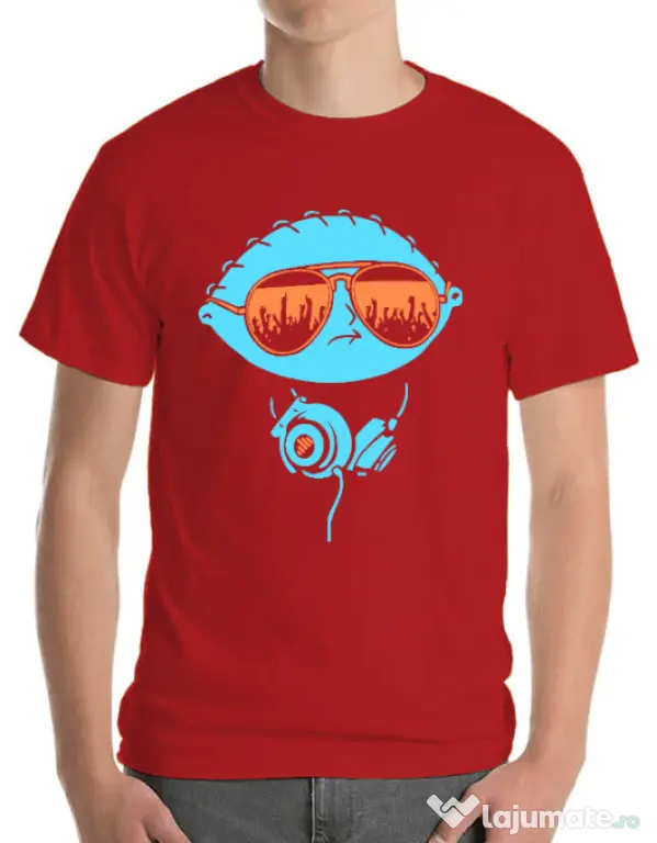 Tricou ADLER barbat Dj Stewie Rosu