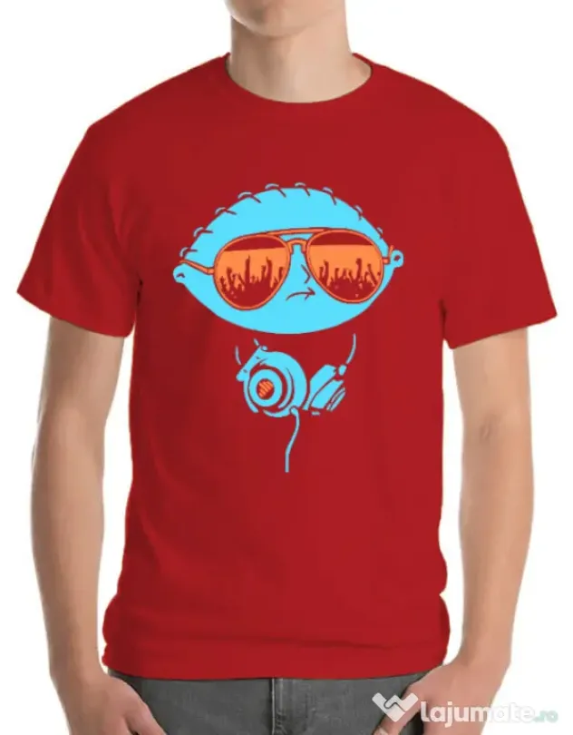 Tricou ADLER barbat Dj Stewie Rosu