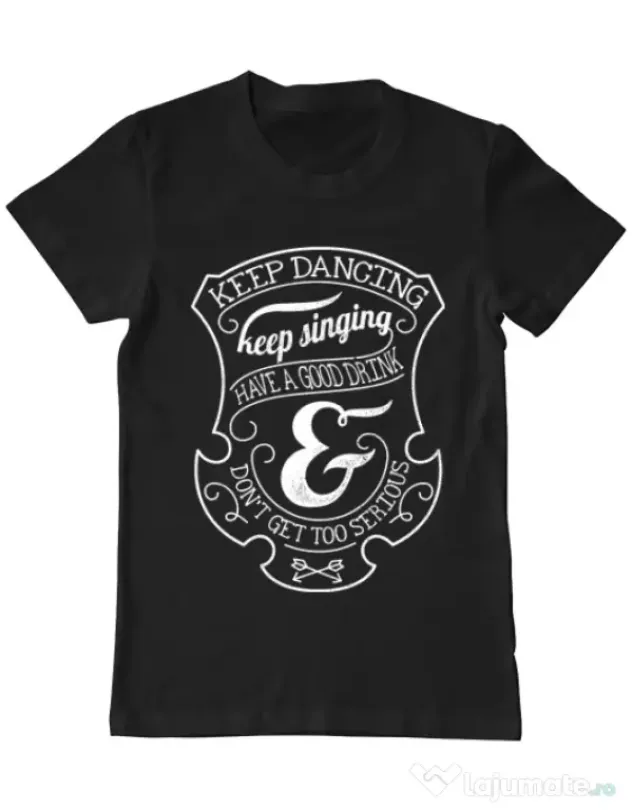 Tricou ADLER barbat Keep dancing Negru