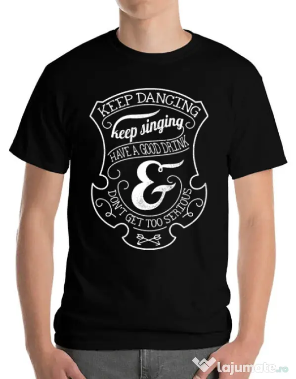 Tricou ADLER barbat Keep dancing Negru