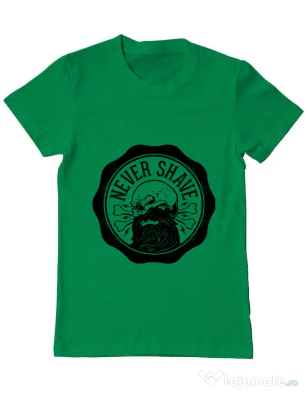 Tricou ADLER barbat Never shave Verde mediu