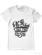 Tricou ADLER barbat Old school typography Alb