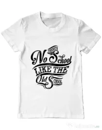Tricou ADLER barbat Old school typography Alb
