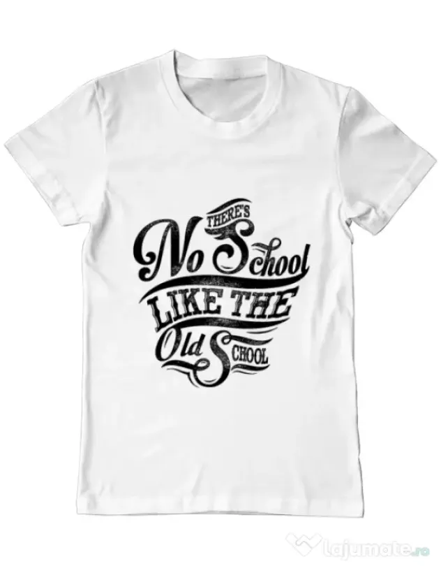 Tricou ADLER barbat Old school typography Alb