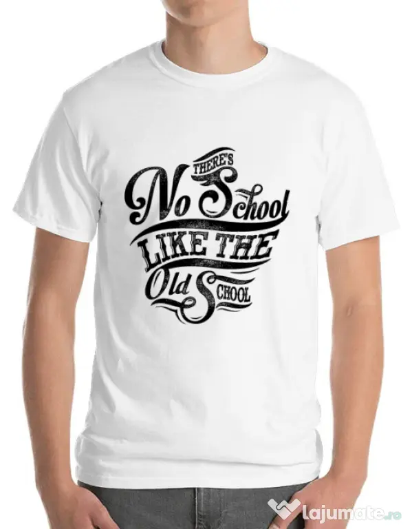 Tricou ADLER barbat Old school typography Alb