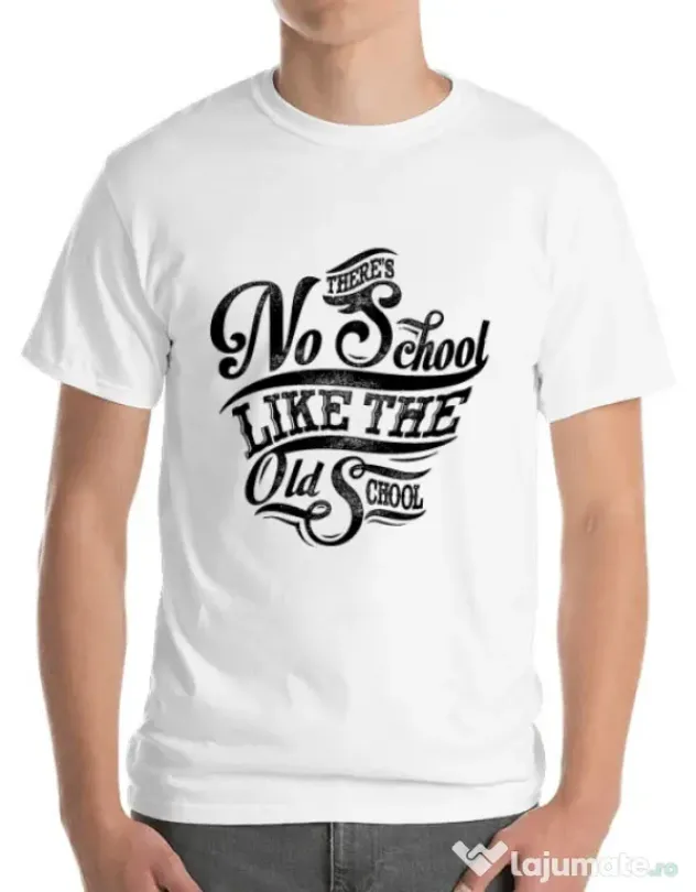 Tricou ADLER barbat Old school typography Alb