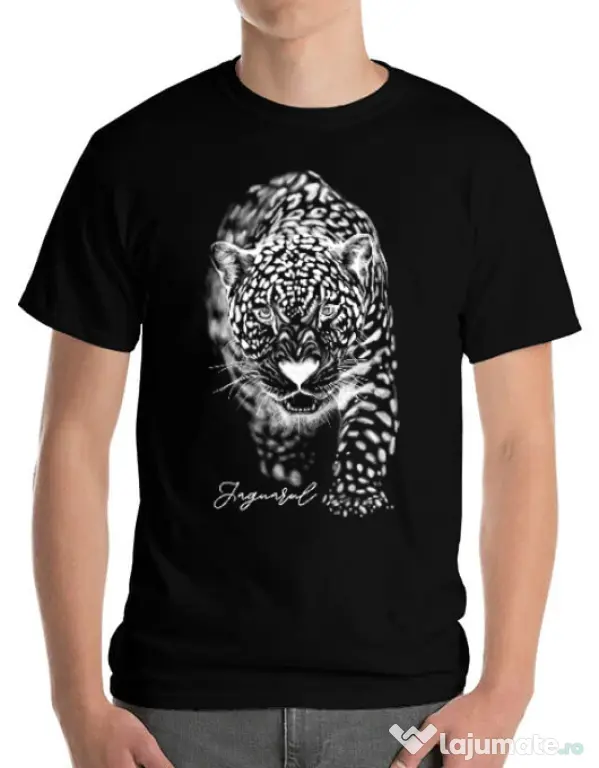 Tricou ADLER barbat Jaguarul Alb Negru